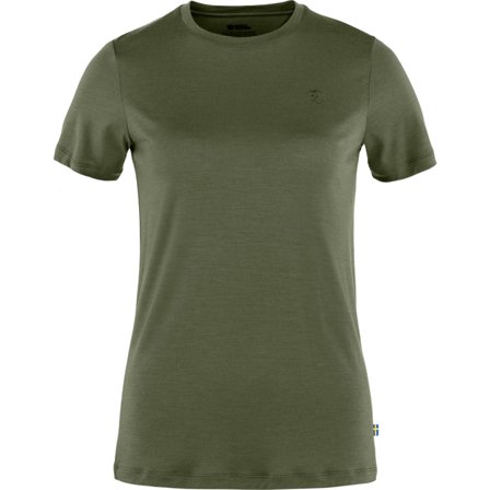 Fjällräven Dam's Abisko Wool Short Sleeve in Laurel Green | Size: XL, Ull/Polyester