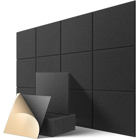 Akustikpanel 12 stk akustikpaneler selvklæbende, højdensitets vægpanel, 30*30cm