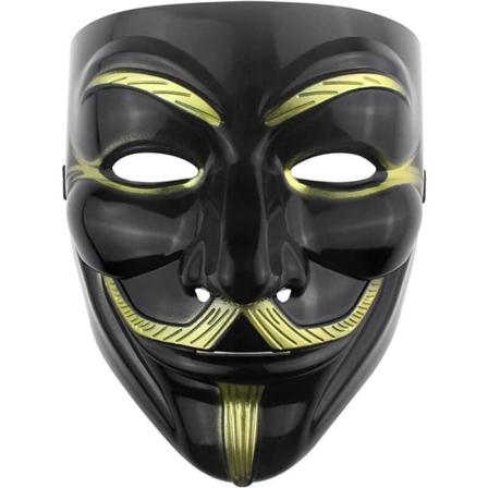 Hacker-naamio V for Vendetta -naamio lapsille, naisille ja miehille Halloween-asuun, musta, 10 kpl