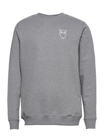 Elm Owl Sweat - Gots/Vegan Svetari Collegepaita Harmaa Knowledge Cotton Apparel