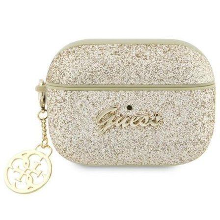 Guess Airpods Pro 2 Skal Glitter Flake 4G Charm - Kulta