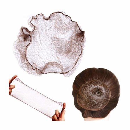 50 stk Hårnett (Bulk Emballasje, Brun) Bunnett Usynlig Hårnett, ZQKLA