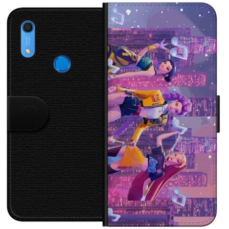 Kompatibelt Plånboksfodral till Huawei Huawei Y6s (2019) Futuristisk K-Pop Demon Hunters tjejgrupp illustration med neonstad popkultur estetik och kr