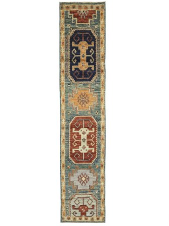 Medaljong Liten Kazak Fine Matta 80X391 Ull