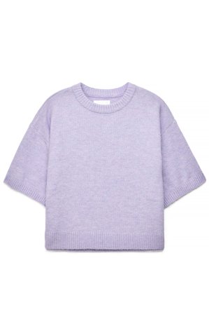 NA-KD - Strikket genser med korte ermer - Oversize Genser - Lilla - L