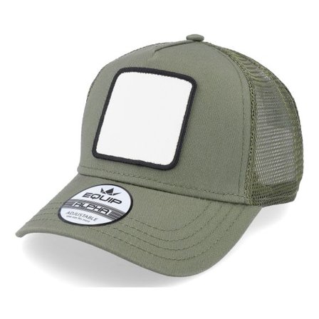 Equip - Grön trucker Keps - Blank Patch Olive Trucker @ Hatstore