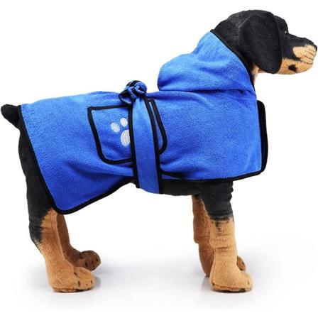 Hundbadrock för små, medelstora och stora hundar, superabsorberande husdjurshandduk, snabbtorkande husdjursbadrock hundbadrock handduk med dubbel 