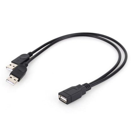 Ny USB 2.0 1 Hun til 2 Han Y-splitter Datasynkronisering Opladning Forlængerkabel Hfmqv