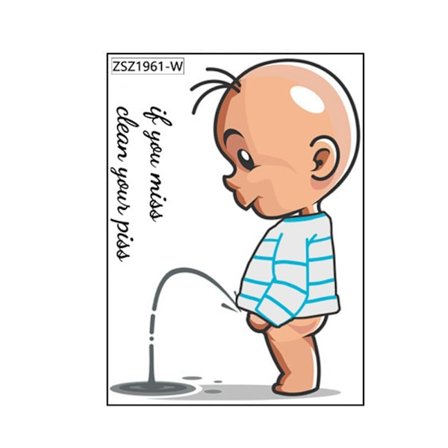 Tecknade Toalett Varningsdekaler, Roliga Bilder Toalett Vägg Heminredning, Vattentät Vinyl Väggkonst Skyltdekor, Avtagbar Toalettsits Dekal