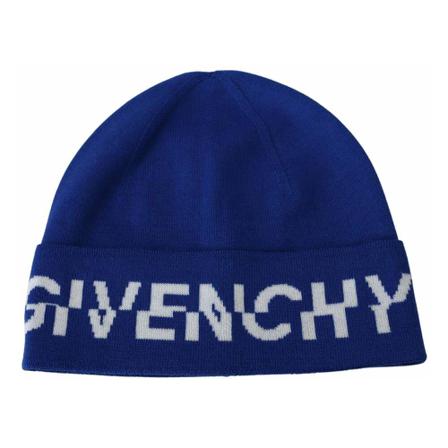 Givenchy, Winter Warm Beanie Blauw, unisex, Maat:ONE Size