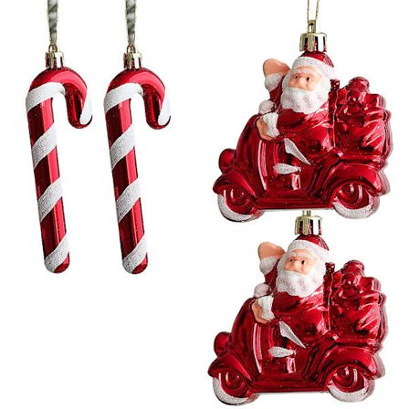 4 stk. Julepynt, Pynt Til Juletræ (Motorcykel