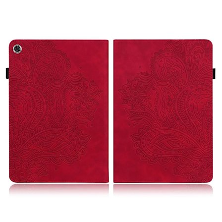 Lenovo Tab M10 FHD Plus kukkapainatus nahkakotelo - Punainen