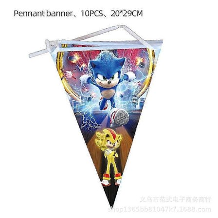 Sonic Paptallerkener, Papkrus, Papservietter, Risblomstkasser, Duge, Vimpler, Engangs Fødselsdagsborddækning