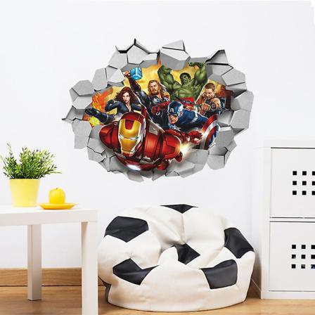 3d Hulk Spiderman Bakgrunnsklistremerke For Barnerom Baby Gutt Soverom Selvklebende Hjem Veggdekorasjon Vinyl Dekaler Avengers Veggmaleri 14139