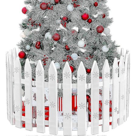 15 stycken tjocka vita plaststaket julgransstaket Mini staketdekoration för julbröllop fest trädgård hem, 12 tum (FMY)