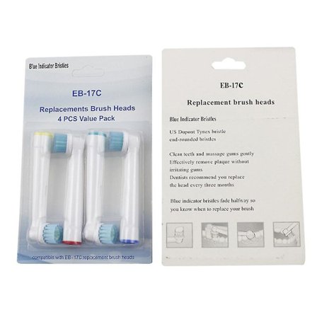 4 kpl/setti Sähköhammasharjan Vaihtopää Hammasharjan Pää Oral B Sähköhammasharjalle Suuttimet Pehmeät Dupont-Harjakset SB-17A Hammasharjat