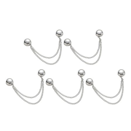 5 stk. Magnetiske Klemmer til Bukser, Magnetiske Spænder med Kæde, Multifunktionelle Tøjklemmer, Magnetiske Stifter til Sjal, Cardigan, Manchet, Kant