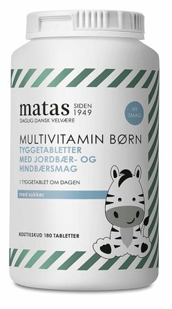 Matas Striber Multivitamin Børn m. sukker 180 tabl., Helse & Madvarer, Børnevitaminer, Multivitaminer Til Børn