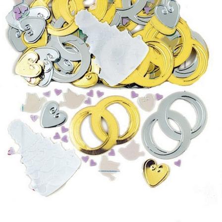 Amscan Metallic Jumbo Konfetter - Bridal Bells One Size Guld/Silver Gold/Silver One Size