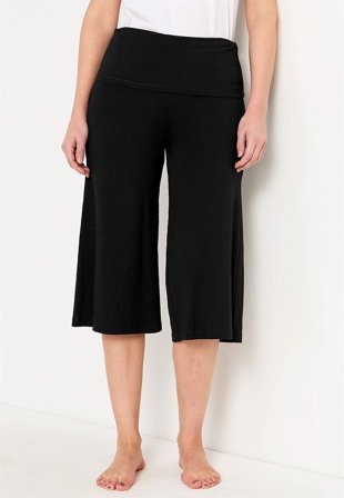 Cellbes of Sweden - Capribukse med bred linning i svart for damer i størrelse 42/44