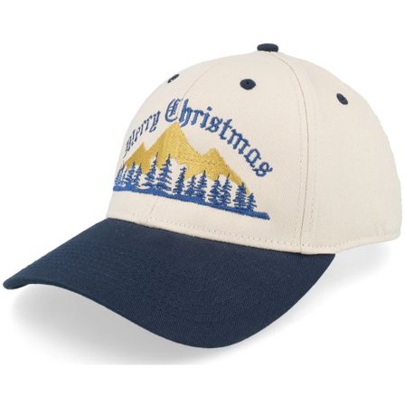 Ho-Ho-Hats - Beige adjustable Keps - Ugly Merry Christmas Mountain Stone/Navy @ Hatstore