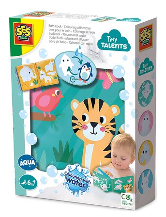 Bath Time - Colouring With Water Bath Book Toys Kids Books Baby Books Multi/patterned SES Creative