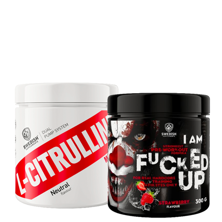 Separate Aminosyrer Swedish Supplements Citrullin malat Aminosyrer 250 g + F-cked Up Joker Edit PWO 300 g - Bodyman.dk