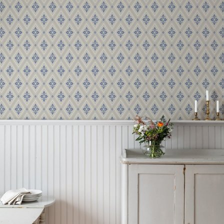 Duro Tapet, Astrid 692-02 Gammalsvenska QuickUp, L, Blå, Färg & tapeter