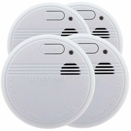 KZQ 4-pak NF-røgalarmer - 5 års garanti - 3 års batterilevetid - Leveres med batteri og monteringstilbehør