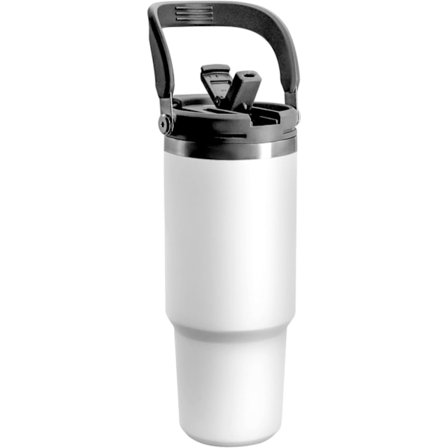 30 oz Tumbler med 2-i-1 lokk, vakuumisolert vannflaske med håndtak