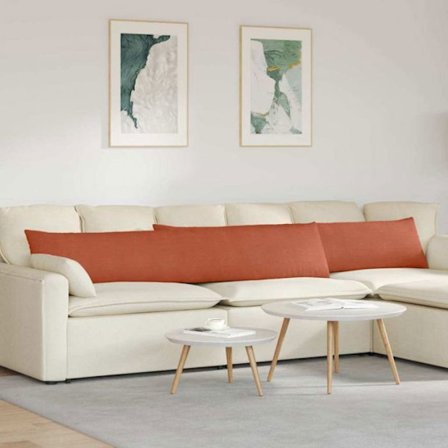Vidaxl Kudde soffa 2 st Röd orange 200 x 40 cm