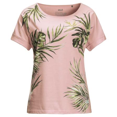Jack Wolfskin Women's Tropical Leaf Tee Women short-sleeved sweaters Pink XS