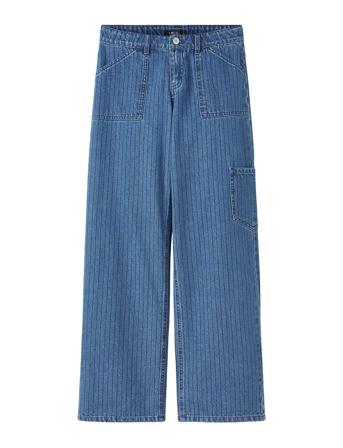 Nlfpinizza Dnm Lw Wide Cargo Pant Cargo Pants Blå LMTD*Betinget Tilbud