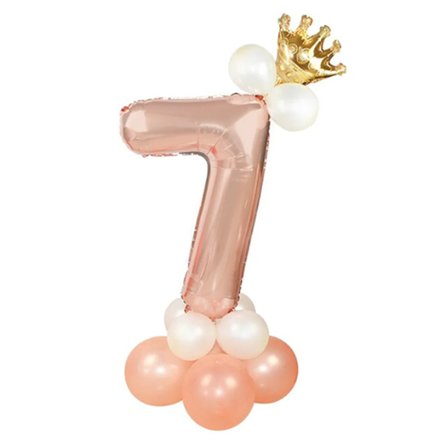 Ballonsæt Cifre Stående Rosé "0-9" Ciffer 7