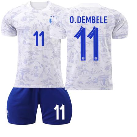 2022 Qatar World Cup Frankrike Borta Fotbollströja Set L