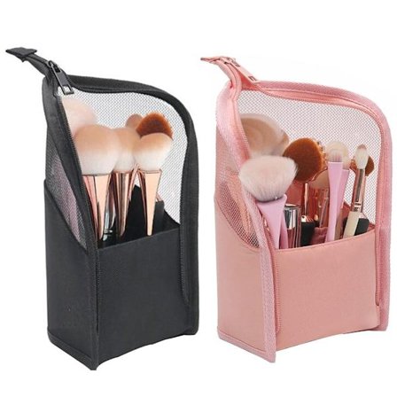 2 st Kosmetikaställ Kvinnor Klar Stängning Smink Tjej Borste Organisatör Toalettartiklar