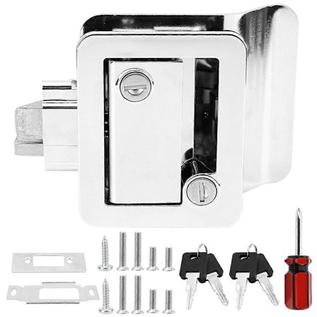 RV Dörrlås, Dörrlås för husvagn, RV Lås Ersättningskit med Deadbolt Nycklar, för Hästsläp Lastbärare A