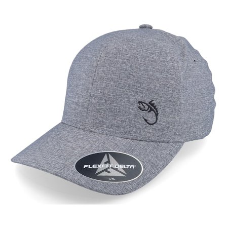 Skillfish - Grijs flexfit Cap - Fish Hook Logo Seamless Delta Fit Melange Flexfit @ Hatstore