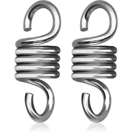 2 stk. Hængekøjefjeder, Hærdet Galvaniseret Stålfjeder til Ophængning af Hængekøjestole og Verandagynger