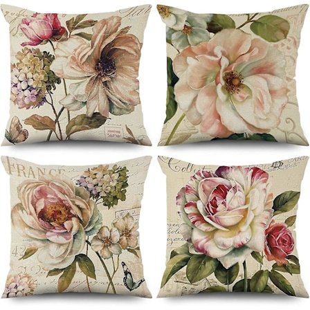 Løse Spring Puder 45x45 Cm 4 Stk, Sofapuder Dekorative Puder Pudebetræk - Sæt 1 (FMY)