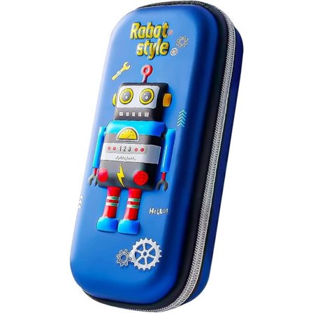 IC 3D Robot Pennfodral Vanntett Pennboks Veske for Barn Gutter Skoleelever