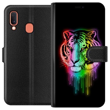 Kompatibelt Plånboksfodral till Samsung Samsung Galaxy A20e Tiger