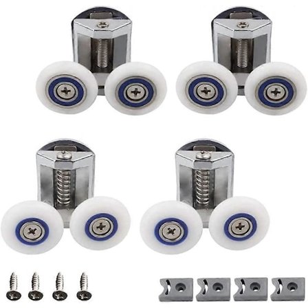 Duschdörr Hjul, 4 Delar Dubbla Duschdörr Hjul, Duschdörr Rulle, Badrum Duschkabin Rulle, Ersättningsrullar