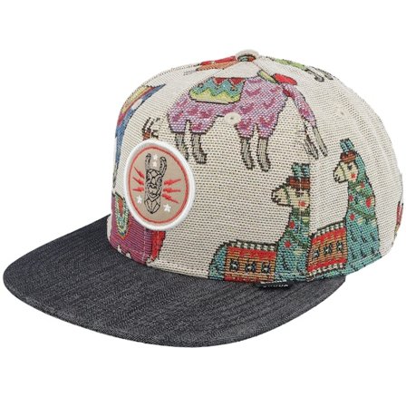Djinns - Beige snapback Czapka Z Daszkiem - Lama Linen Black Snapback @ Hatstore