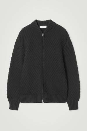 COS Men's The Honeycomb Bomber Jacket in Black