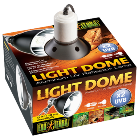 Exoterra - Lyskuppel - UV-reflektorlampe i aluminium, svart 75 W, 14 cm - Reptil - Terrariebelysning - Lysarmaturer for terrarium - ZOO.no