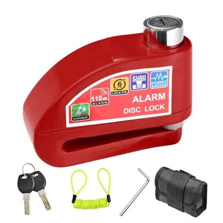 Skivbromslås Motorcykellarmset Stöldförebyggande Säkerhet Set Disklås med nycklar Lanyard Bärväska för cyklar