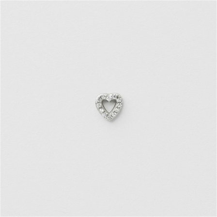 Pavé Heart Piercing - STERLINGSØLV