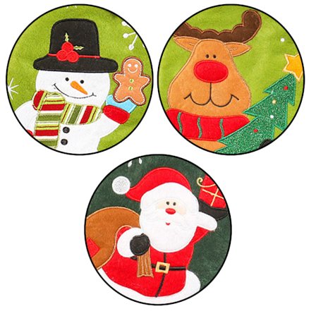 Julesokker i hør med broderet julemand