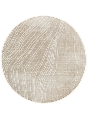 Washable River Rug - Greige/Natural White Ø 200 Rustic Style